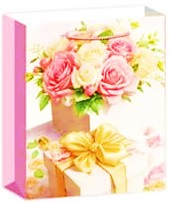 Torebka Sztywna na prezent w Kwiaty 40/31/12 cm wzór 26