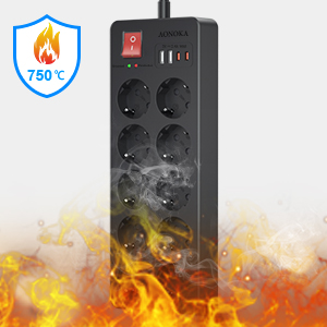 LISTWA ANTYPRZEPIĘCIOWA ZASILAJĄCA 14w1 4000 W ! OCHRONNA 10 GNIAZD + 4 USB