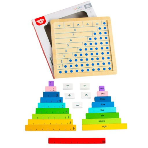 DREWNIANA UKŁADANKA TABLICA MATEMATYCZNA KLOCKI EDUKACYJNE TOOKY TOY