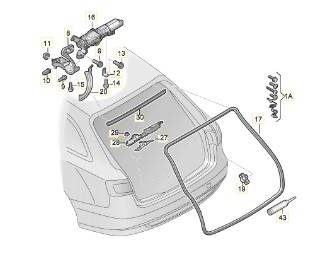 OE ПРОКЛАДКА ЗАДНЕЙ ДВЕРИ 8W8827705C AUDI A5 8W