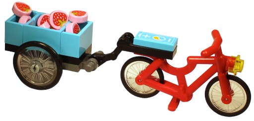 Электрический велосипед Lego J357 с прицепом для клубники 4719 НОВИНКА