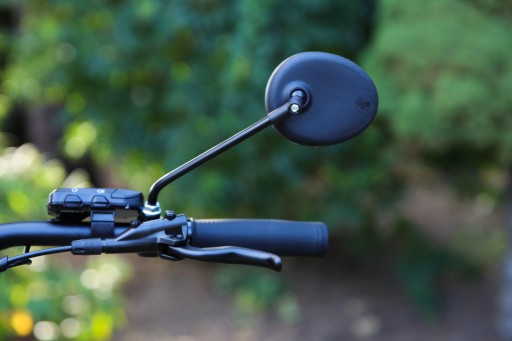 Lusterko do rowerów elektrycznych AJS krótkie ramię 17 cm, czarne