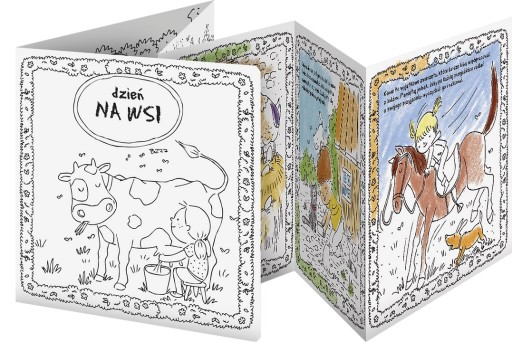 КНИГА-РАСКРАСКА «ГАРМОНИКА» ДЕНЬ В ДЕРЕВНЕ