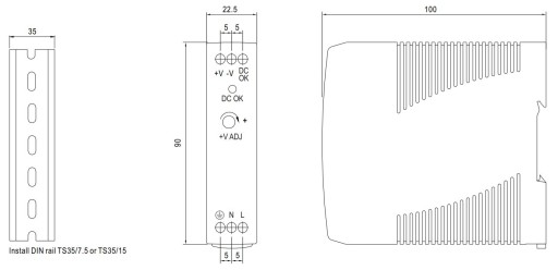 БЛОК ПИТАНИЯ DIN MEAN WELL MDR-10-24 24В 0,42А 10Вт