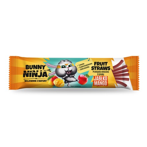 BUNNY NINJA Фруктовый снек для детей Палочки для еды Яблоко Листья Манго 16г.