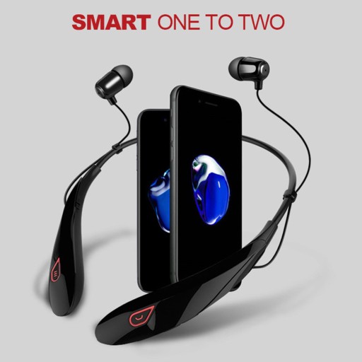 Наушники Bluetooth, беспроводные наушники, защита от пота, черный + красный