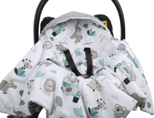 ОДЕЯЛО BABYMAM MINKY ДЛЯ АВТОКРЕСЛА ТЕПЛАЯ ПОЛЫШКА С КАПЮШОНОМ