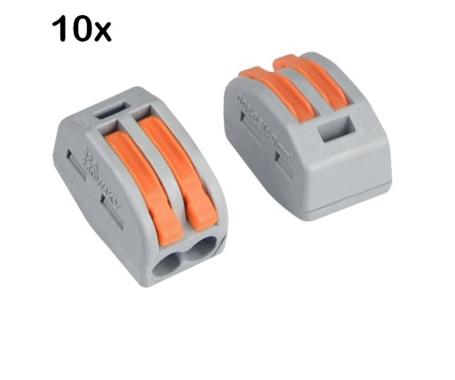 SZYBKOZŁĄCZKA elektryczna złącze kostka złączka jak WAGO dźwignią 2P x10