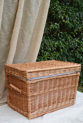 KUFER WIKLINOWY NA ZABAWKI NATURALNY 80 CM + WOREK