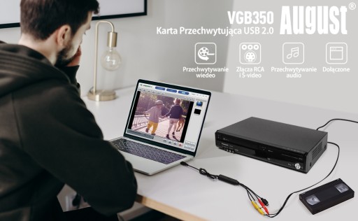 August VGB350 Video Grabber USB-копирование VHS на ПК