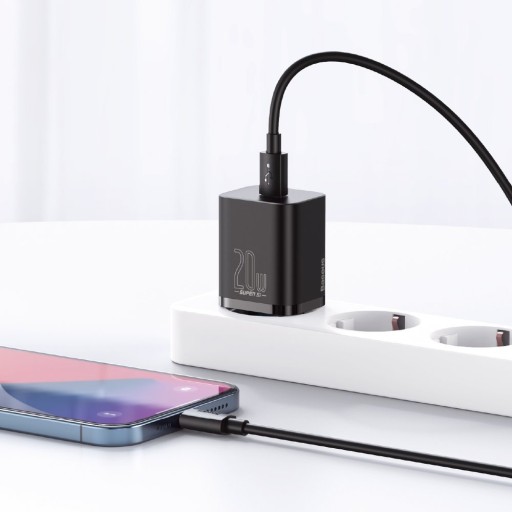 БЫСТРОЕ ЗАРЯДНОЕ УСТРОЙСТВО BASEUS USB-C 3A 20 Вт + КАБЕЛЬ 1 м