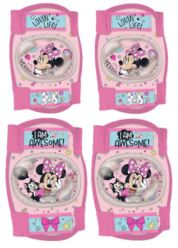 4x ochraniacze kask koszyk rękawiczki dzwonek wiatrak wstążki Minnie Miki