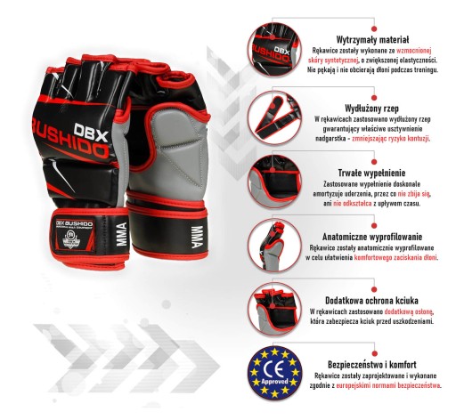 Тренировочные перчатки Bushido MMA grip bag M