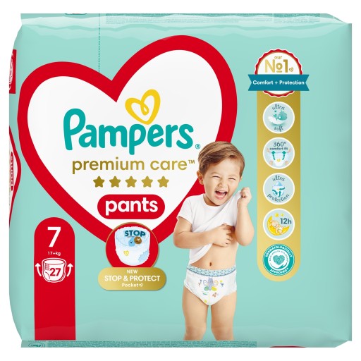Подгузники Pampers Premium Care 7 27 шт. 17+ кг.
