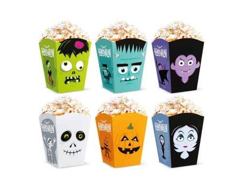 Коробки для попкорна Monsters Halloween, 6 шт.