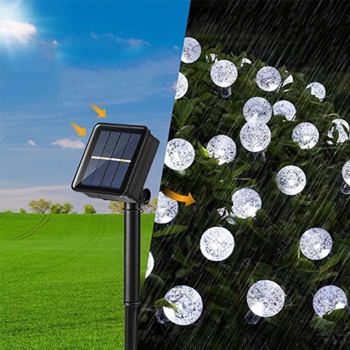 СОЛНЕЧНЫЕ САДОВЫЕ ЛАМПЫ GIRLANDA 100LED, 12m COLD