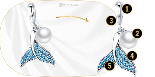 CHARMS SYRENI OGON srebro 925 zawieszka koralik ocean morze beads prezent