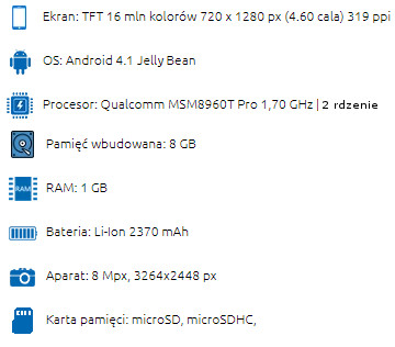 Смартфон Sony XPERIA SP C5303 1 ГБ ОЗУ 8 ГБ HDD