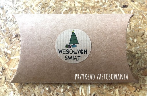 Naklejki Świąteczne prezentów 96 szt kraft EKO