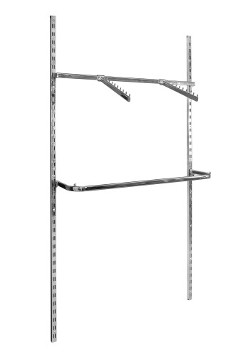 REGAŁ METALOWY MODUŁOWY GARDEROBA SKLEP DOM BUTIK WIESZAK 100x200 CHROM