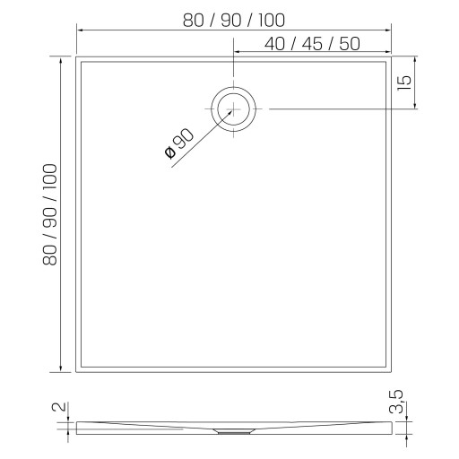 NEX 80X80 ДУШЕВОЙ ПОДДОН КВАДРАТНЫЙ КОНГЛОМЕРАТНЫЙ