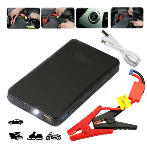 POWER BANK JUMP STARTER START BOOSTER TORCH 10000 мАч + ЗАЖИМЫ