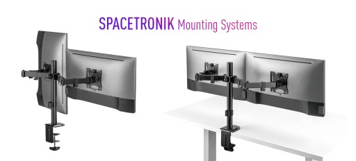 Эргономичный поворотный кронштейн для 2 мониторов Spacetronik SPA-120
