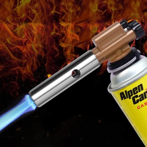 ЛАТУННАЯ ГАЗОВАЯ ГОРЕЛКА ДЛЯ ГАЗОВОГО БАЛТРИДА + 4 ГАЗОВЫХ КАРТРИДЖА ALPEN CAMPING