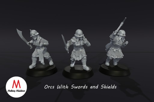 Orc Warriors with Sword and Shield - Zestaw x3