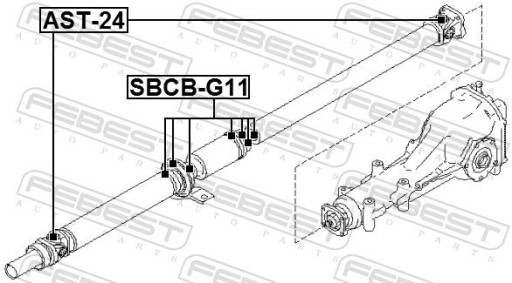 ОПОРА ПРИВОДНОГО ВАЛА SBCB-G11 FEBEST SUBARU
