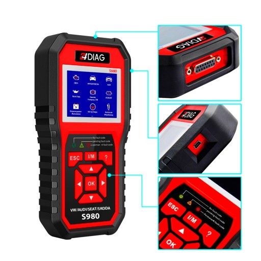 ИНТЕРФЕЙС OBD2 ДИАГНОСТИЧЕСКИЙ ТЕСТЕР VAG VW AUDI SEAT SKODA 24DIAG S980 j.PL
