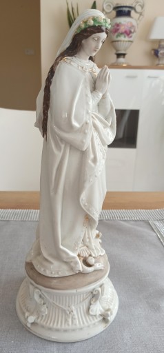 Matka Boska Maria Duża porcelanowa figurka XIX w.