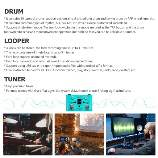 M-VAVE LOST TEMPO Педаль эффектов Drum Looper