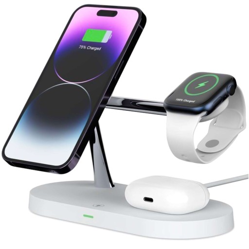 Беспроводное зарядное устройство Зарядная станция для двух iPhone Apple Watch Airpods