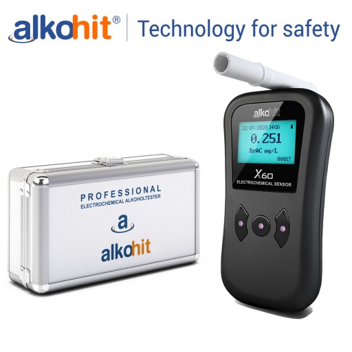 Алкотестер ALKOHIT X60 без загубника АЛЮМИНИЕВЫЙ корпус.