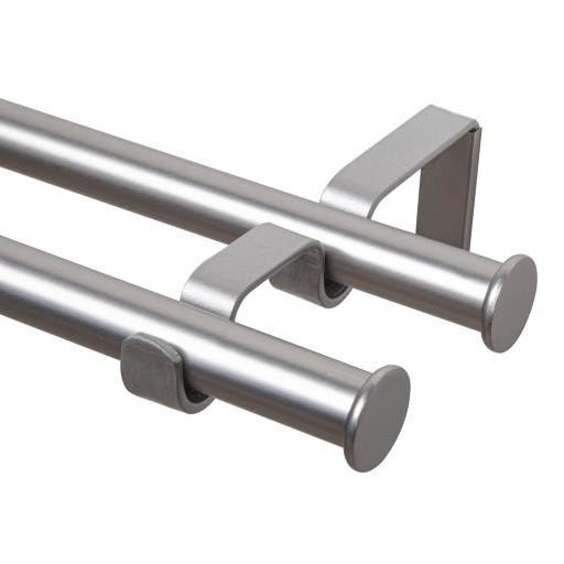 Karnisz Oslo 200cm podwójny 19/19mm metal satyna