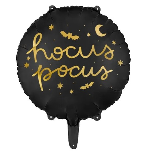 КРУГЛЫЙ ФОЛЬГОВЫЙ ШАР ДЛЯ ХЭЛЛОУИНА Hocus Pocus Черный