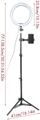 Zestaw lamp pier?cieniowych, 10-calowa lampa pier?cieniowa do selfie