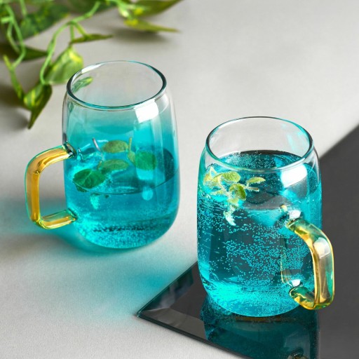 Зеленый СТЕКЛЯННЫЙ КУВШИН 1,5л для воды + 2 стакана