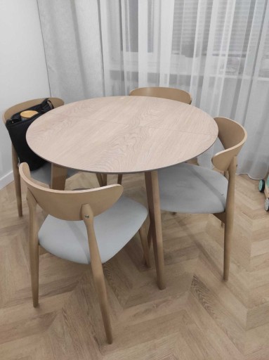 Скандинавский стол Carlos 120x80+2x35см дубовый шпон