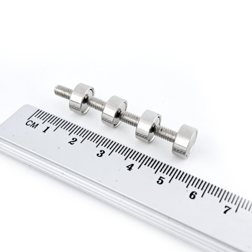 MAGNES NEODYMOWY 10 MM Z GWINTEM ZEWNĘTRZNYM M4 UDŹWIG 3 KG - 4 SZTUKI