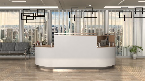 Стойка ресепшн R85 LED 330х210см с подсветкой