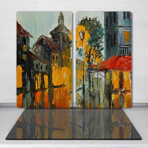 Deska 2x30x52 Miasto światła do krojenia z grafiką