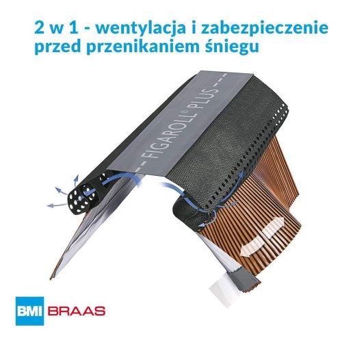 Коньковая лента BMI Braas Figaroll Plus, коричневая, рулон 5 м. 280 мм