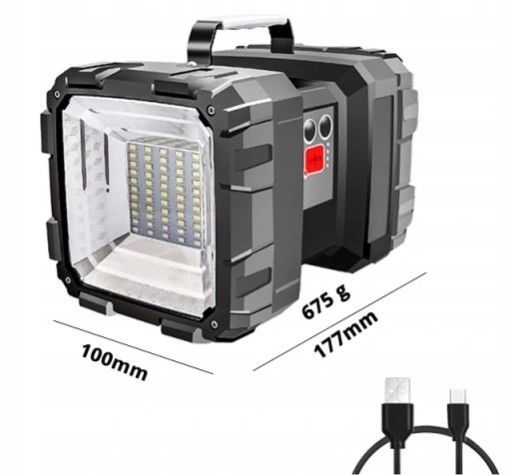 LATARKA AKUMULATOROWA SZPERACZ LAMPA LED USB POWER BANK LEKKA 7 TRYBÓW