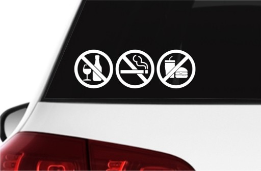Naklejka ZAKAZ Palenia Jedzenia Picia na taxi uber bolt tir *Wzory *Kolory