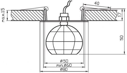 Встраиваемый светильник SK-27 CH 2286658 Candellux 24H