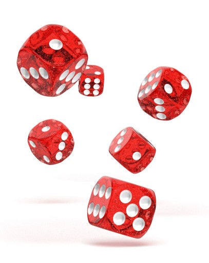 Oakie Doakie D6 Набор в крапинку, 16 мм - красный(12)