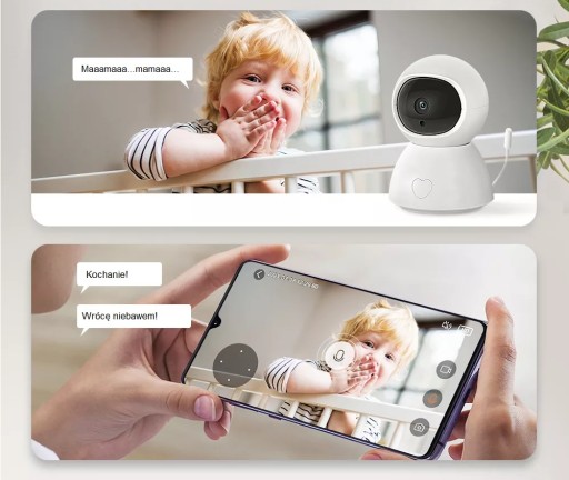 ЭЛЕКТРОННАЯ ВРАЩАЮЩАЯСЯ КАМЕРА НЯНЯ ДАТЧИК ТЕМПЕРАТУРЫ WIFI TUYA SMART PL