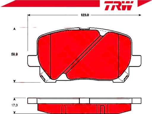 TRW KLOCKI HAM. TOYOTA PRZÓD AVENSIS